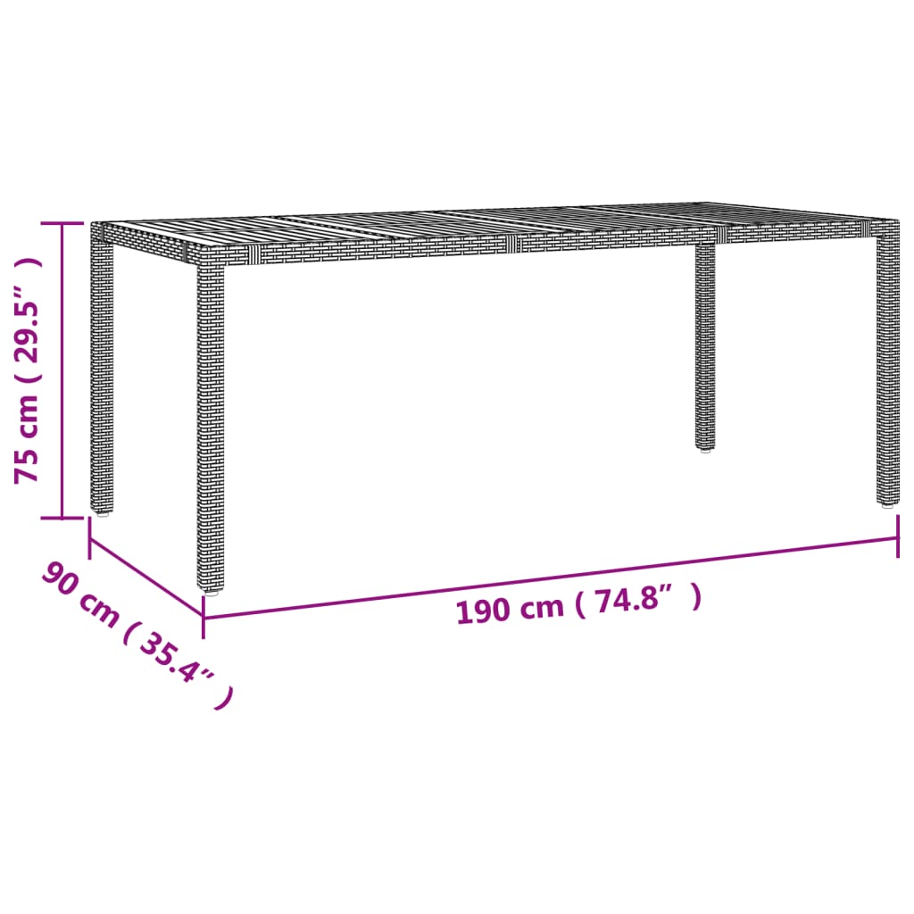 7-Tlg. Garten-Essgruppe Schwarz Poly Rattan & Massivholz Akazie