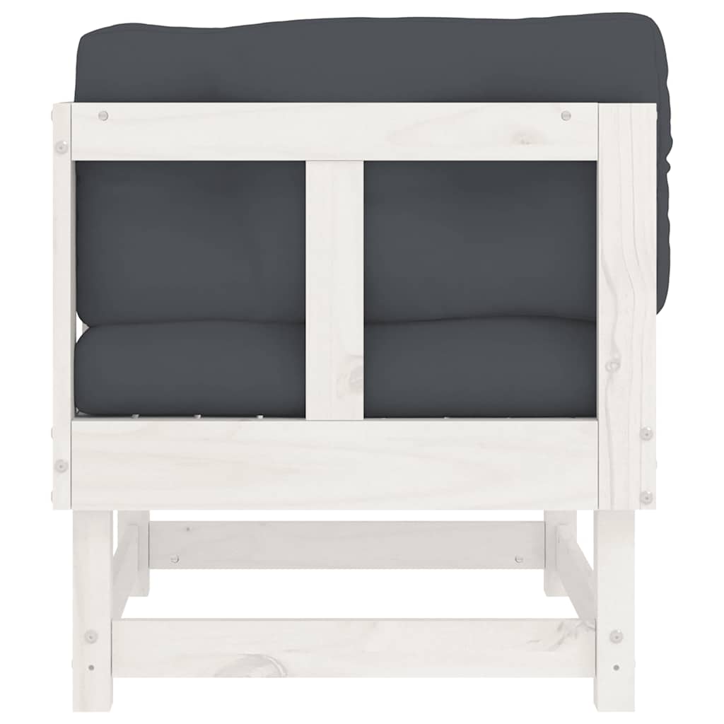 Ecksofa Mit Kissen Weiß Massivholz Kiefer