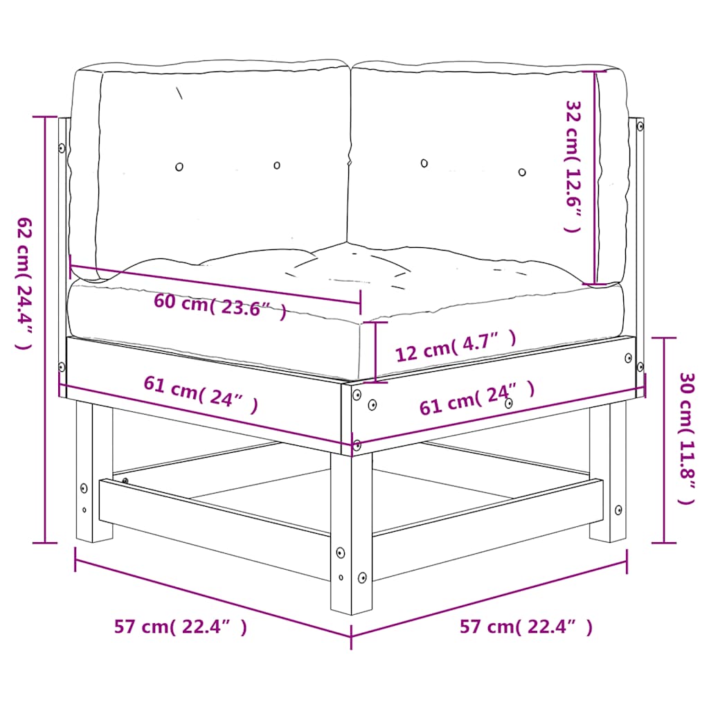 Ecksofa Mit Kissen Weiß Massivholz Kiefer
