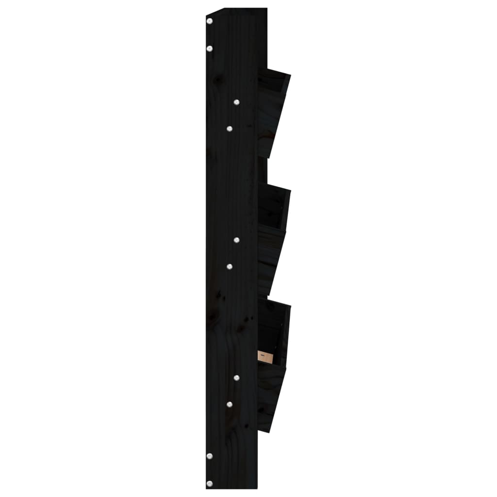 Wand-Pflanzkübel 3 Fächer 60X18,5X110 Cm Schwarz Kiefernholz