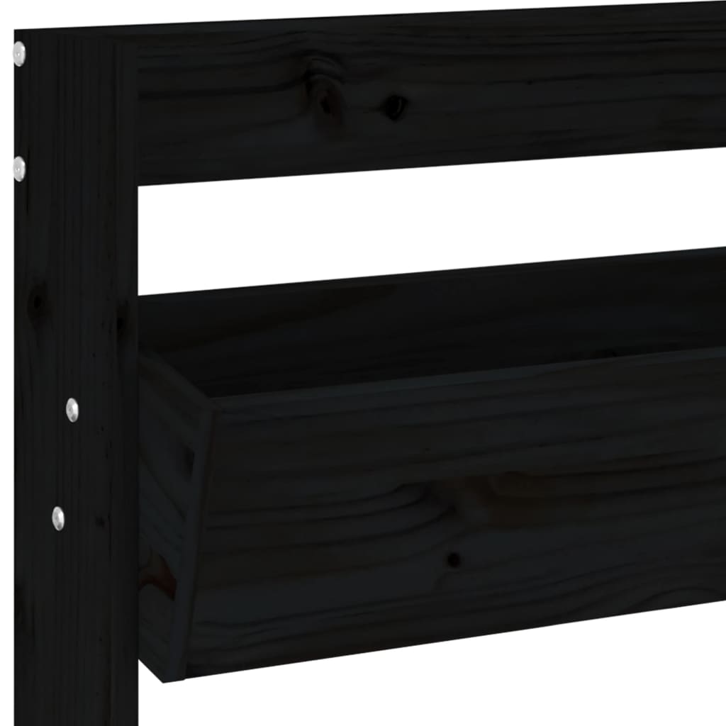 Wand-Pflanzkübel 3 Fächer 60X18,5X110 Cm Schwarz Kiefernholz