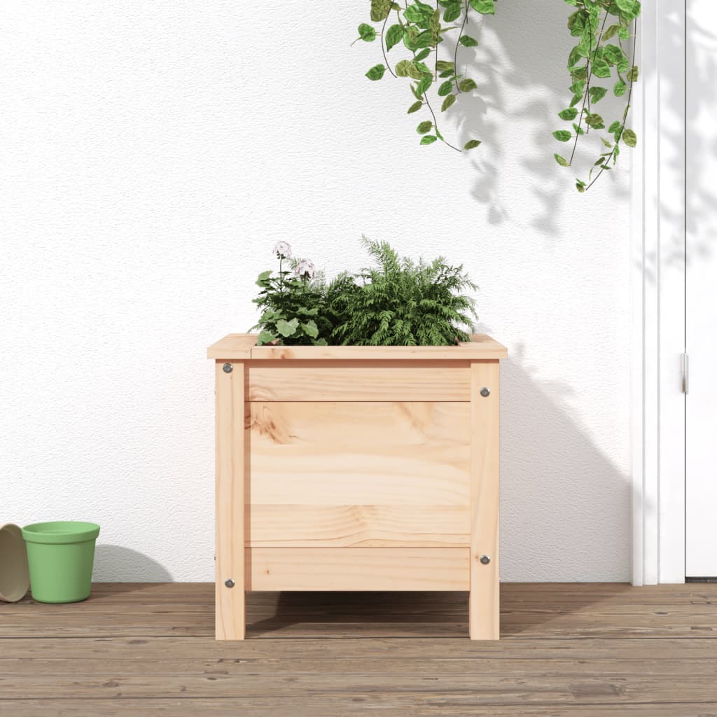 Hochbeet Weiß 119,5X40X78 Cm Massivholz Kiefer