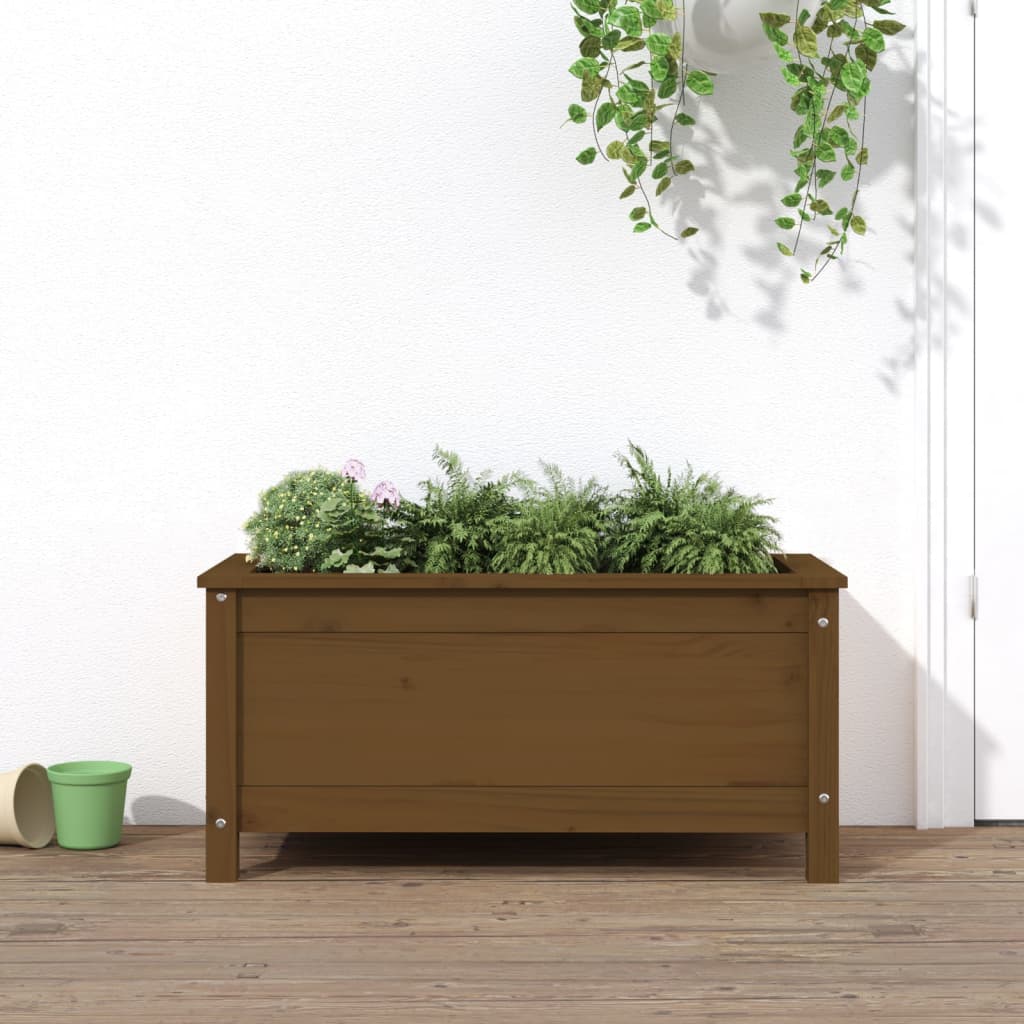 Hochbeet Weiß 119,5X40X78 Cm Massivholz Kiefer