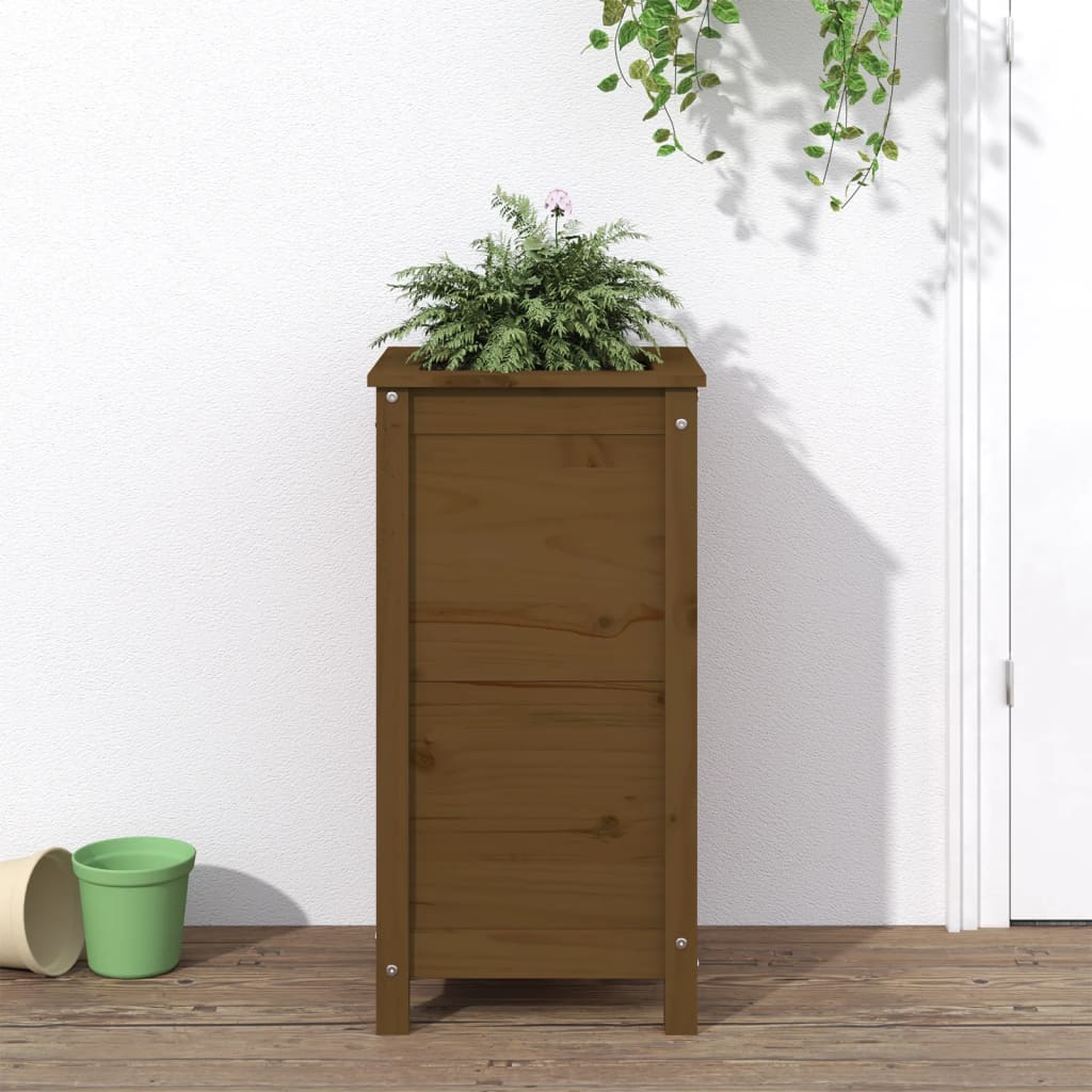 Hochbeet Weiß 119,5X40X78 Cm Massivholz Kiefer