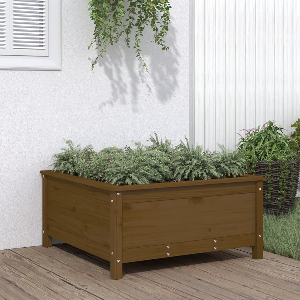 Hochbeet Weiß 119,5X40X78 Cm Massivholz Kiefer
