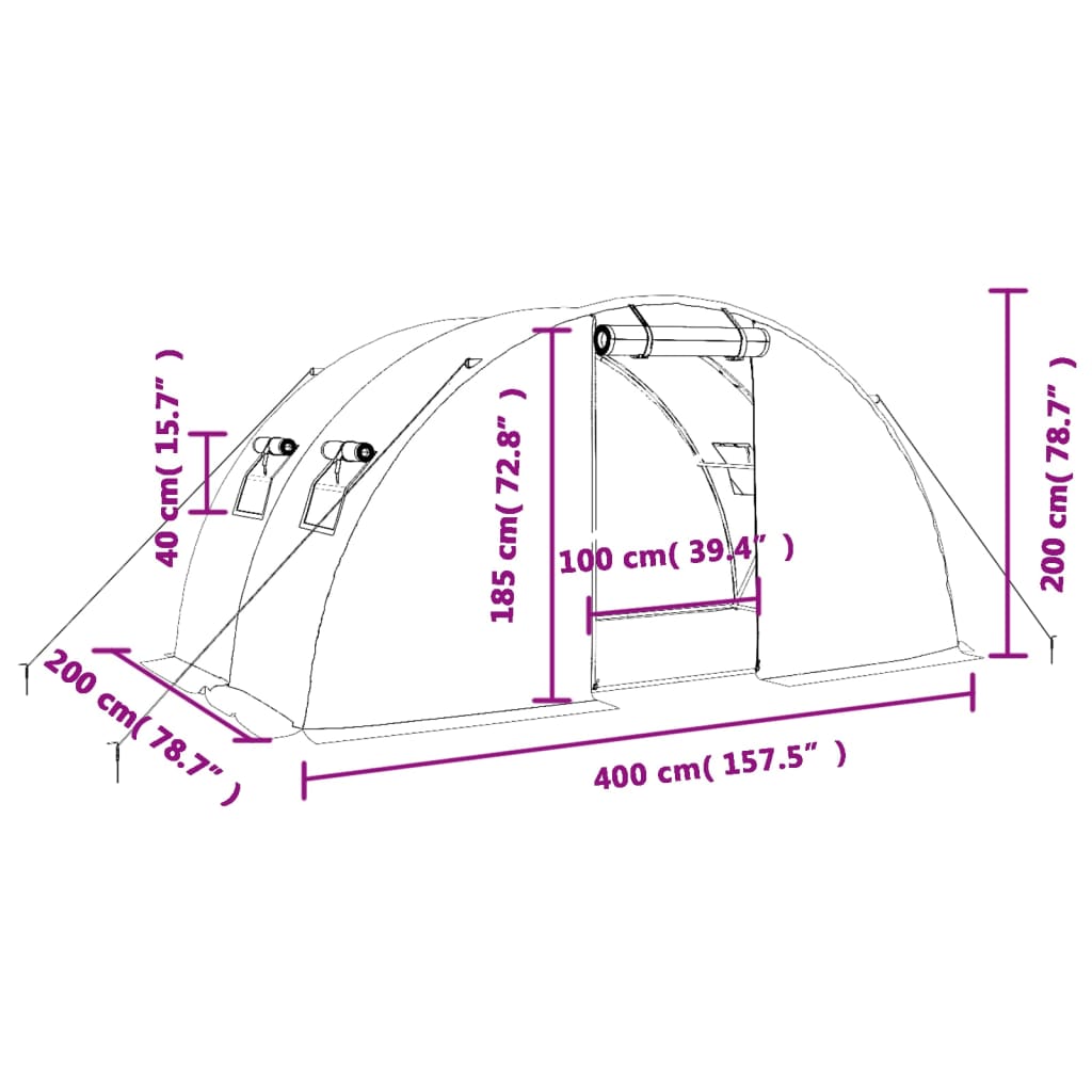 Gewächshaus Mit Stahlrahmen 8 M²