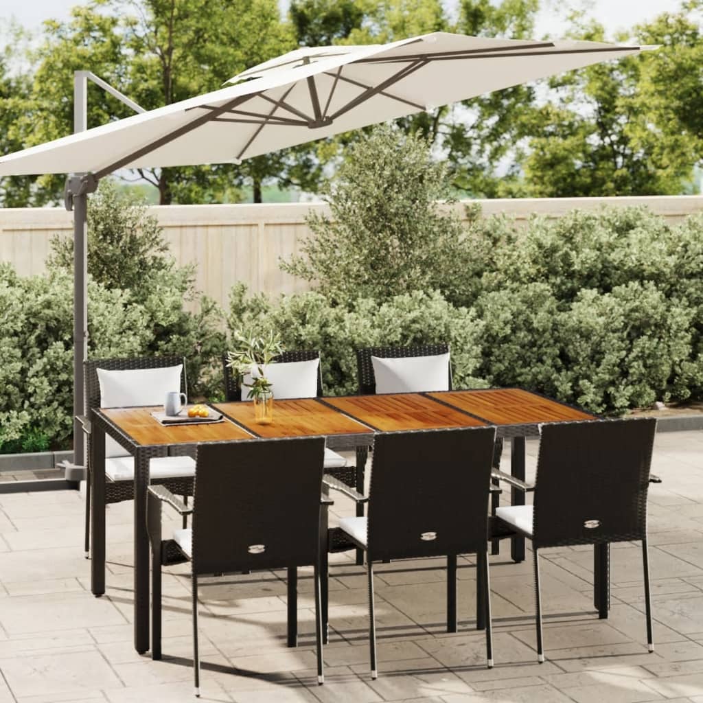 7-Tlg. Garten-Essgruppe Mit Kissen Poly Rattan