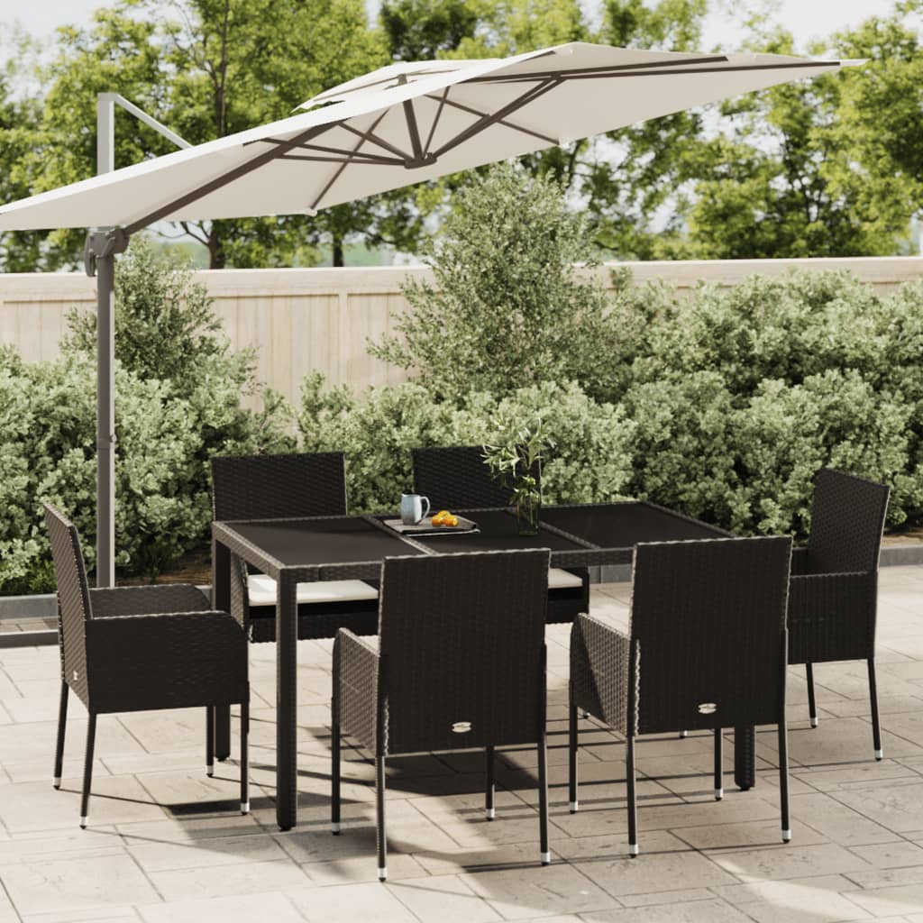 5-Tlg. Garten-Essgruppe Mit Kissen Poly Rattan