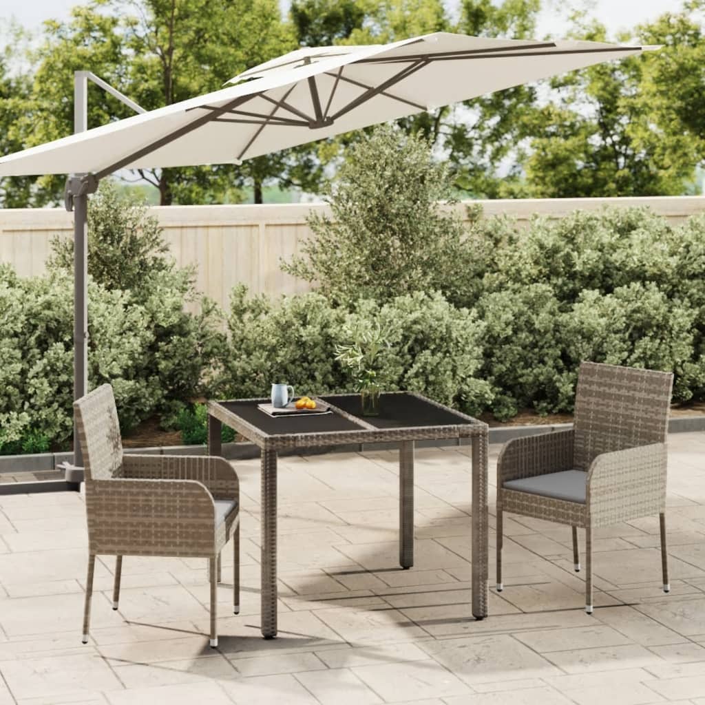 5-Tlg. Garten-Essgruppe Mit Kissen Poly Rattan