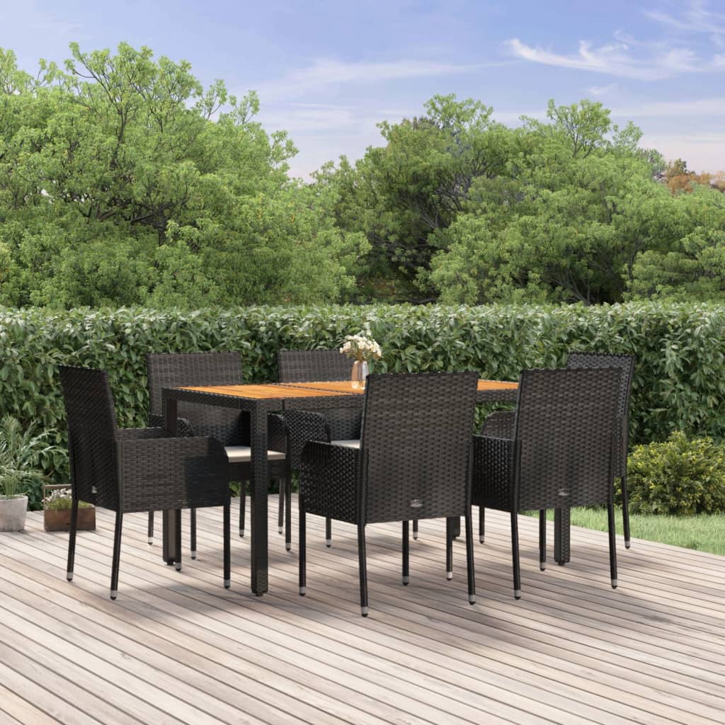 5-Tlg. Garten-Essgruppe Mit Kissen Poly Rattan