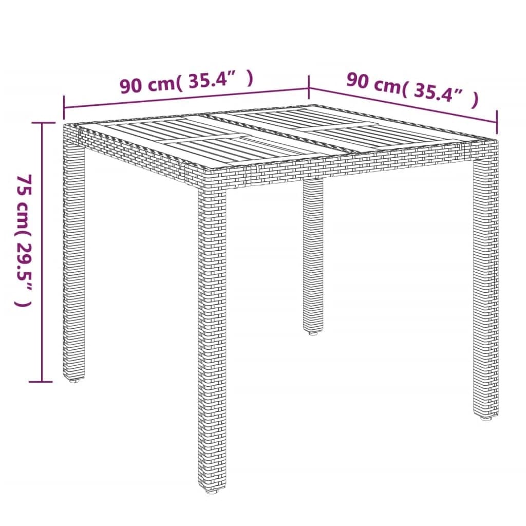 5-Tlg. Garten-Essgruppe Mit Kissen Poly Rattan
