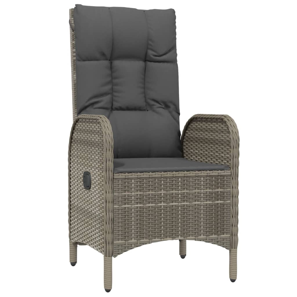 7-Tlg. Garten-Essgruppe Mit Kissen Grau Poly Rattan