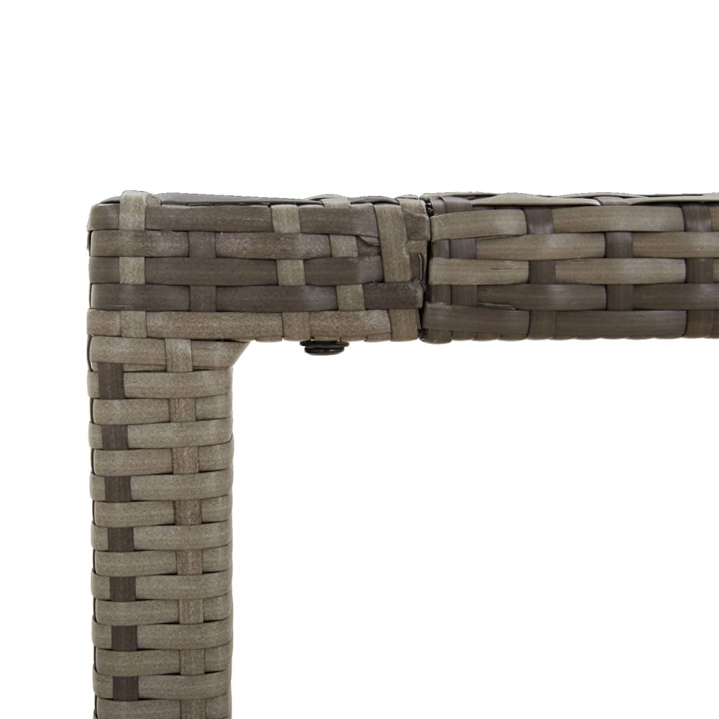 7-Tlg. Garten-Essgruppe Mit Kissen Grau Poly Rattan