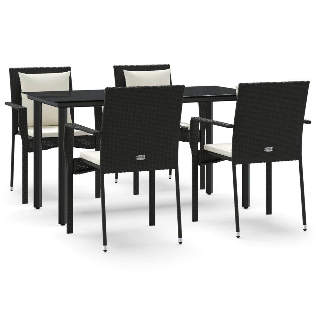 5-Tlg. Garten-Essgruppe Mit Kissen Poly Rattan