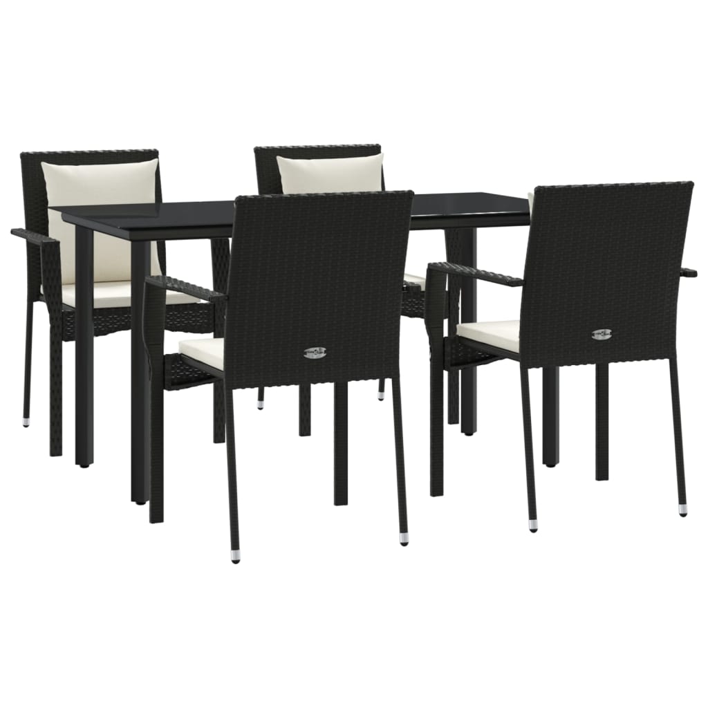 5-Tlg. Garten-Essgruppe Mit Kissen Poly Rattan