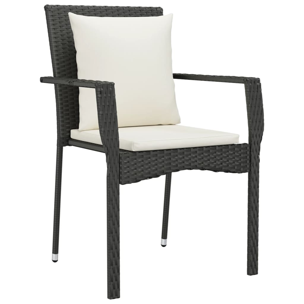 5-Tlg. Garten-Essgruppe Mit Kissen Poly Rattan
