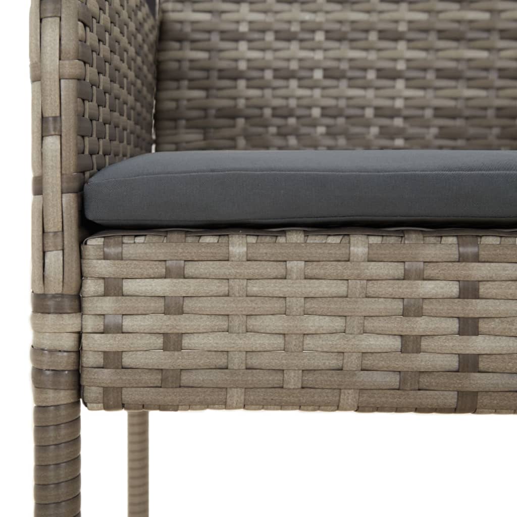 5-Tlg. Garten-Essgruppe Mit Kissen Schwarz Und Poly Rattan