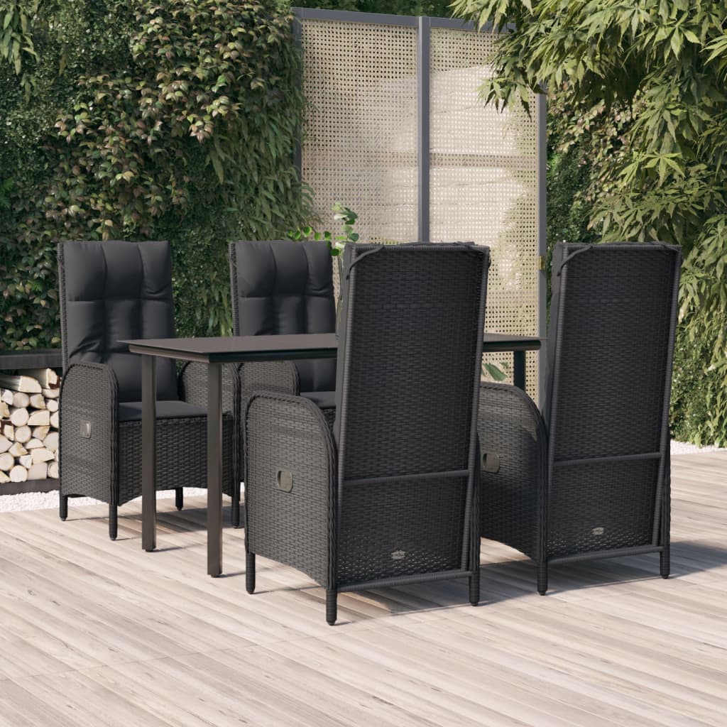 9-Tlg. Garten-Essgruppe Mit Kissen Poly Rattan