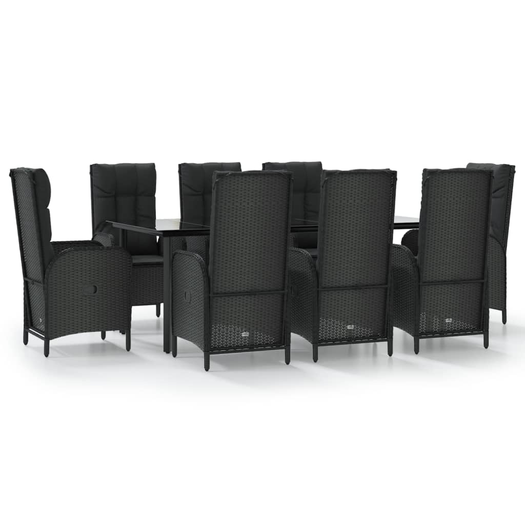 9-Tlg. Garten-Essgruppe Mit Kissen Poly Rattan