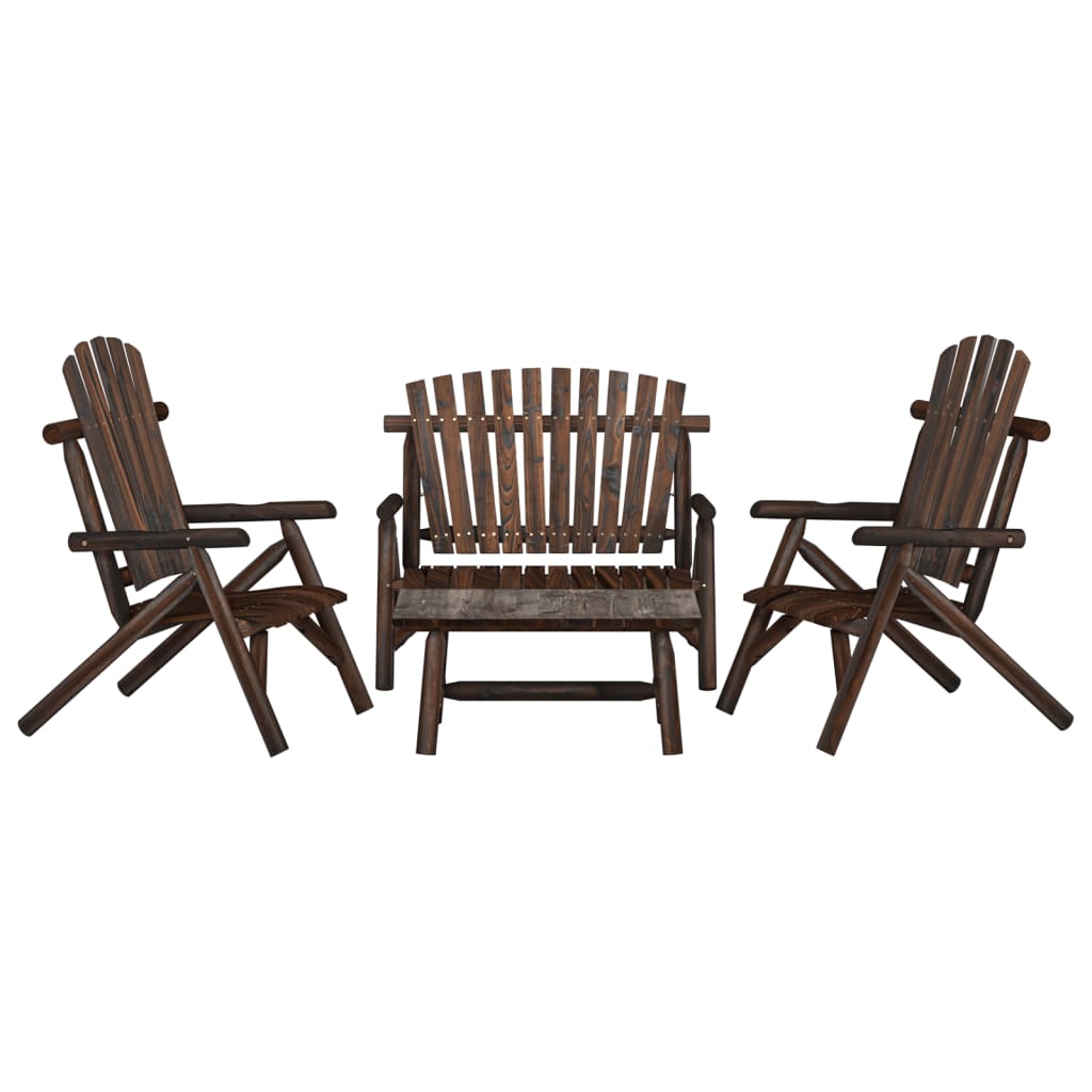 3-Tlg. Garten-Lounge-Set Massivholz Fichte