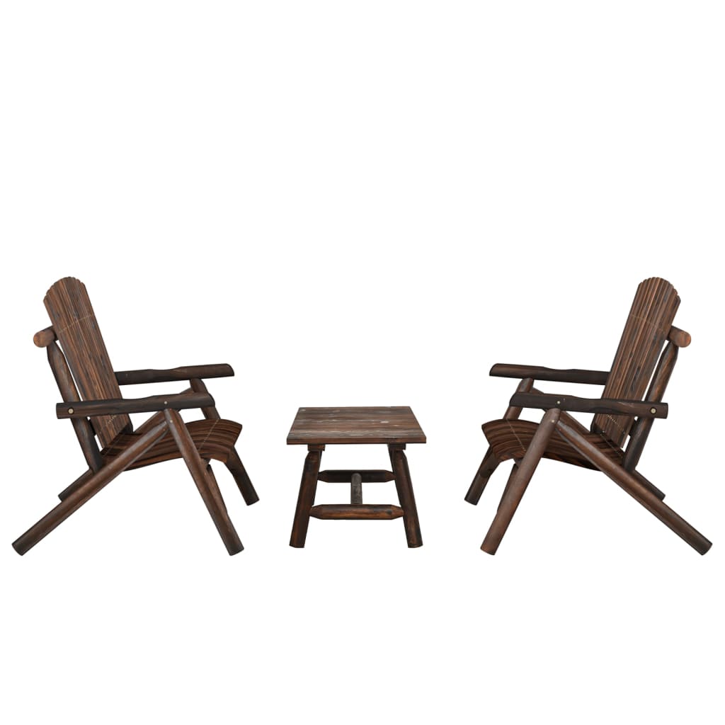 3-Tlg. Garten-Lounge-Set Massivholz Fichte