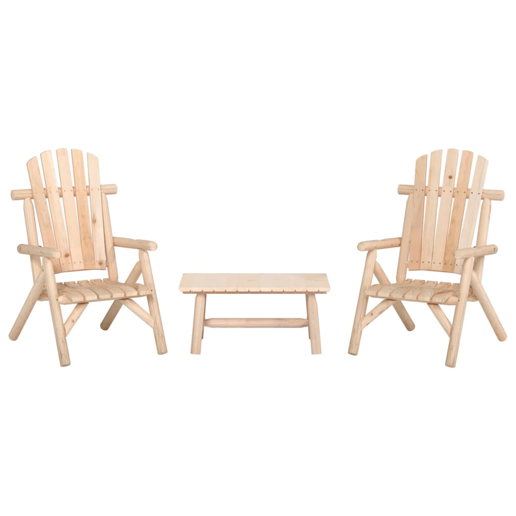 3-Tlg. Garten-Lounge-Set Massivholz Fichte