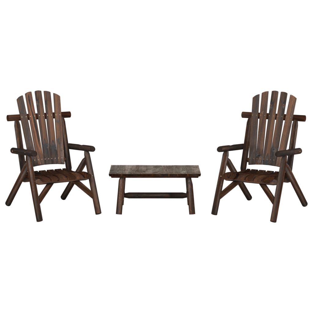3-Tlg. Garten-Lounge-Set Massivholz Fichte
