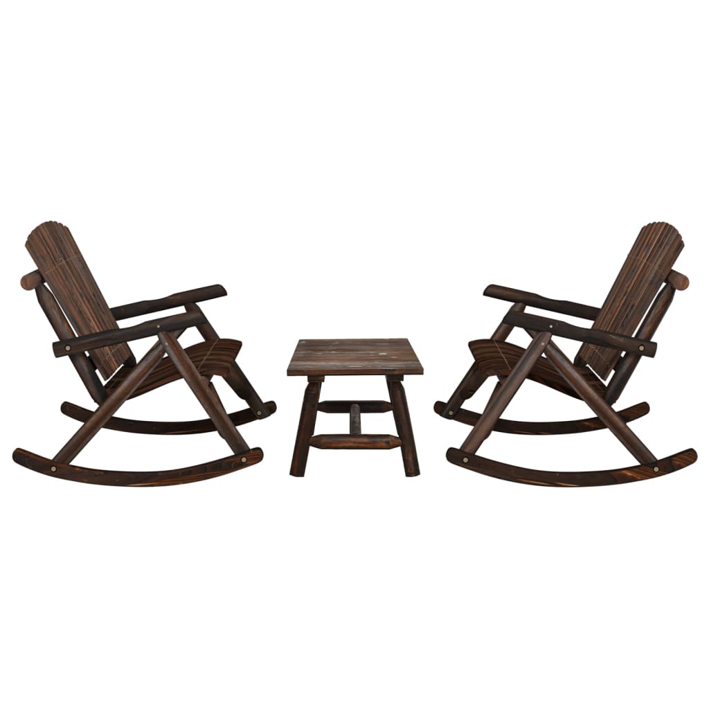 3-Tlg. Garten-Lounge-Set Massivholz Fichte