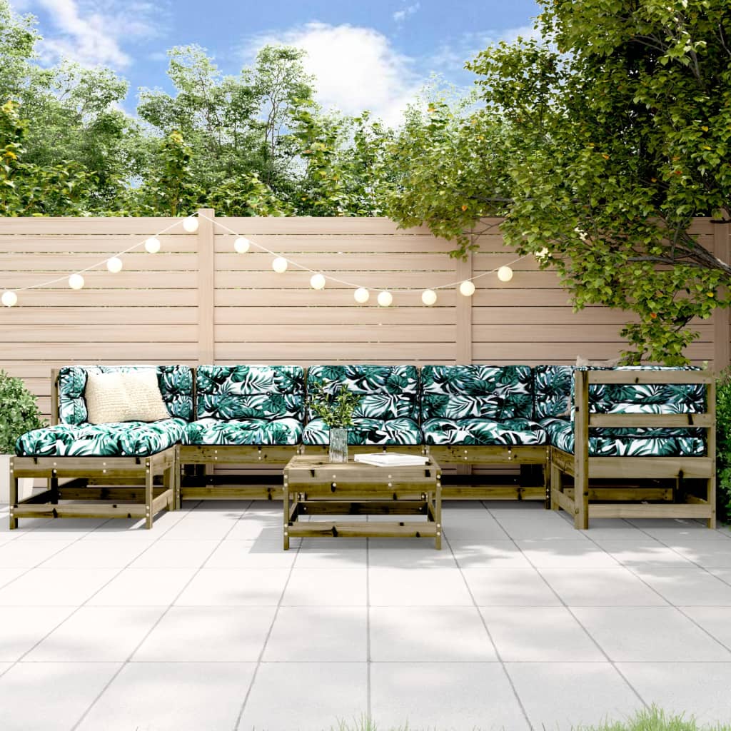 8-Tlg. Garten-Lounge-Set Weiß Massivholz Kiefer