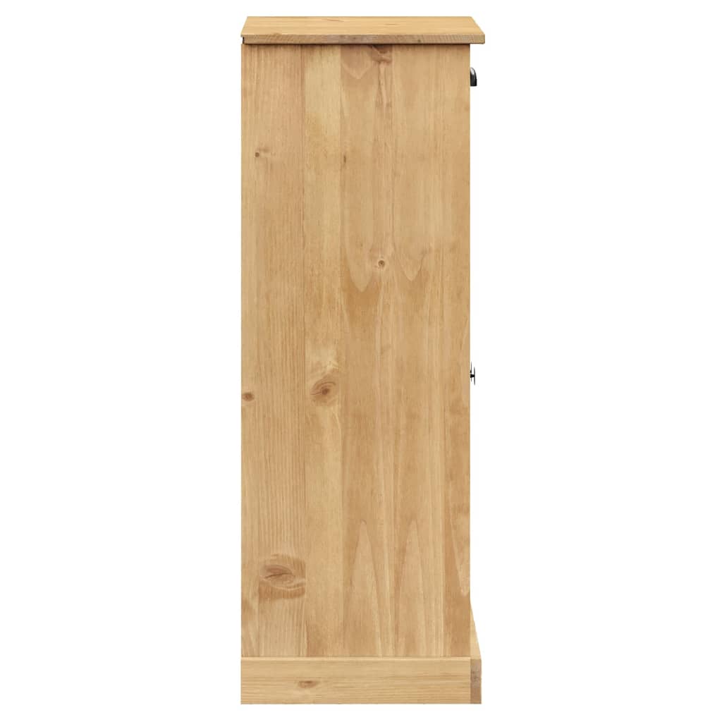 Schuhschrank Vigo 60X35X96 Cm Massivholz Kiefer Braun