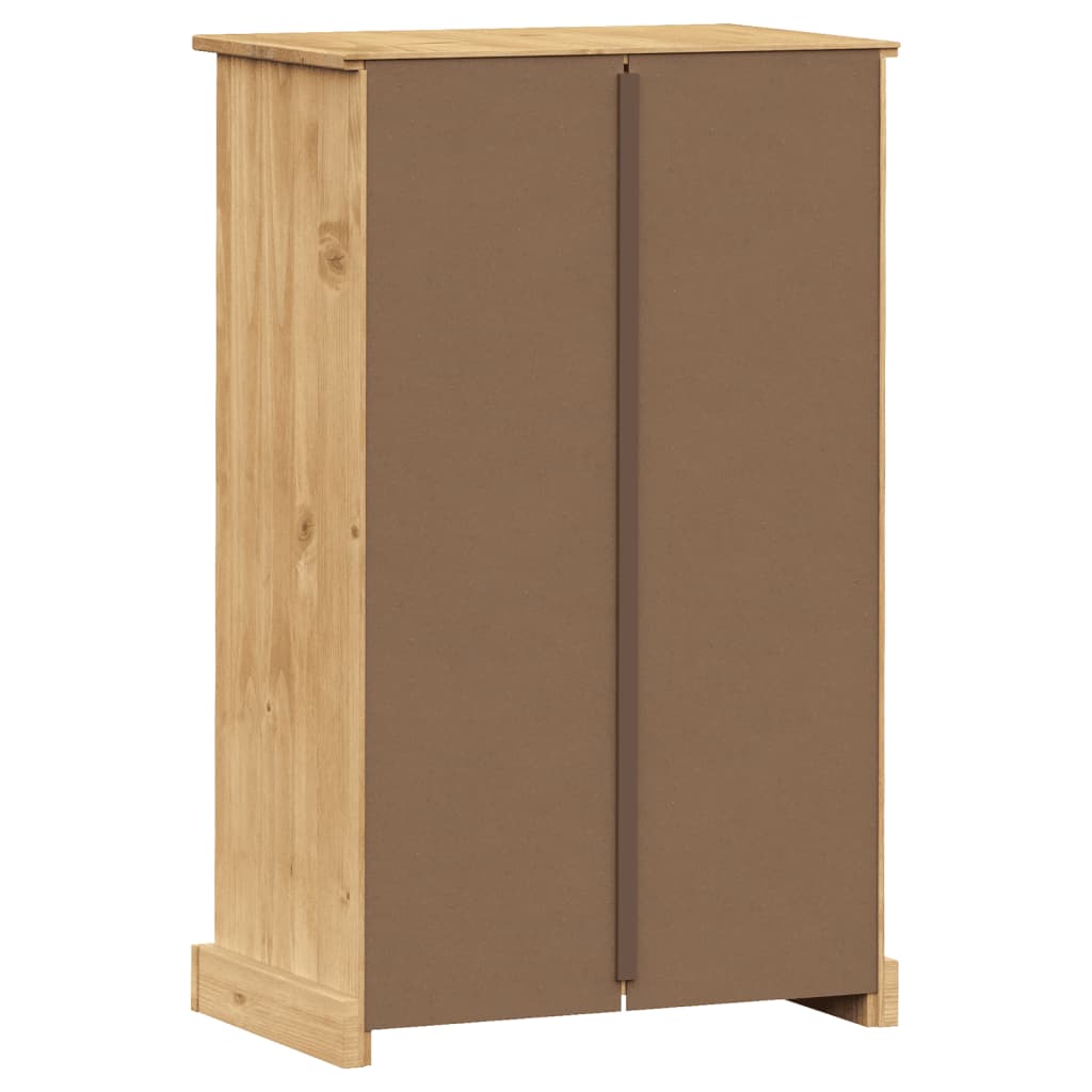 Schuhschrank Vigo 60X35X96 Cm Massivholz Kiefer Braun