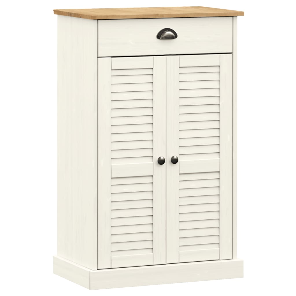 Schuhschrank Vigo 60X35X96 Cm Massivholz Kiefer Weiß