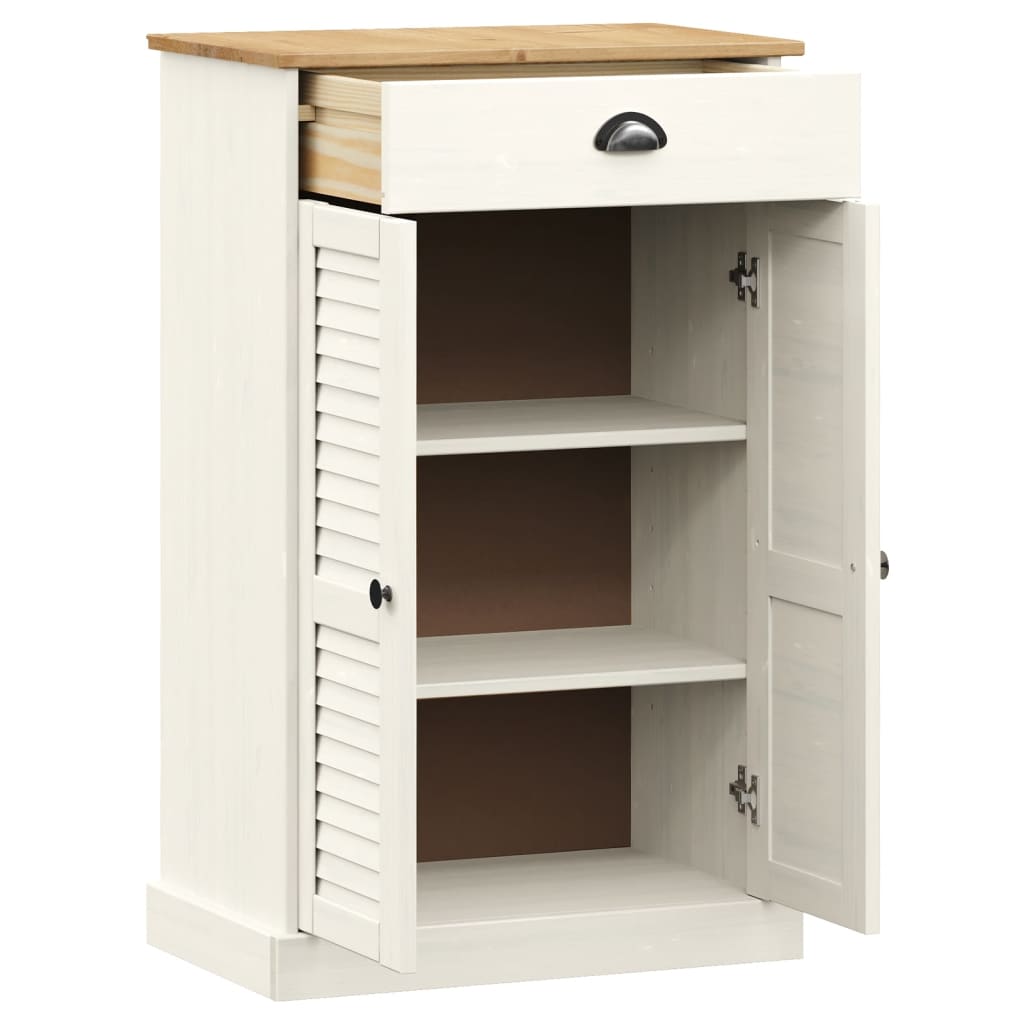 Schuhschrank Vigo 60X35X96 Cm Massivholz Kiefer Weiß
