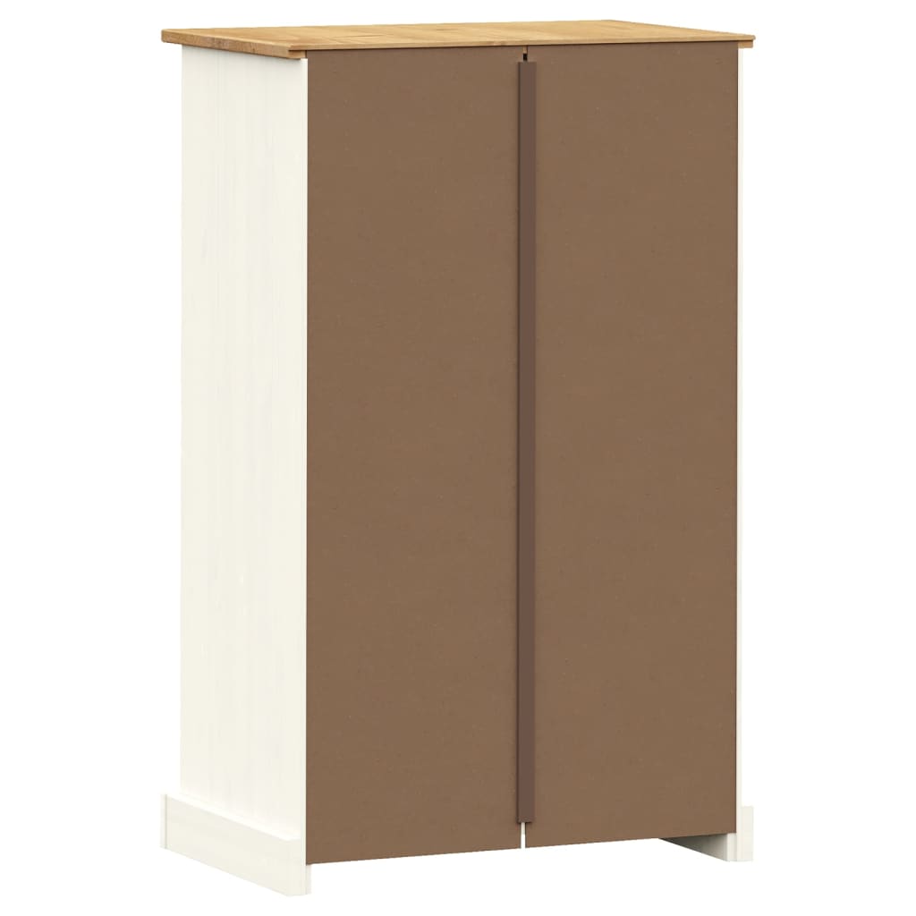 Schuhschrank Vigo 60X35X96 Cm Massivholz Kiefer Weiß