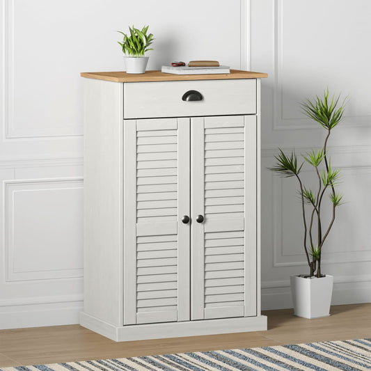 Schuhschrank Vigo 60X35X96 Cm Massivholz Kiefer Weiß