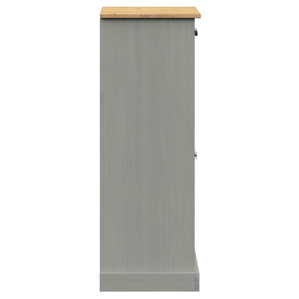 Schuhschrank Vigo 60X35X96 Cm Massivholz Kiefer Grau