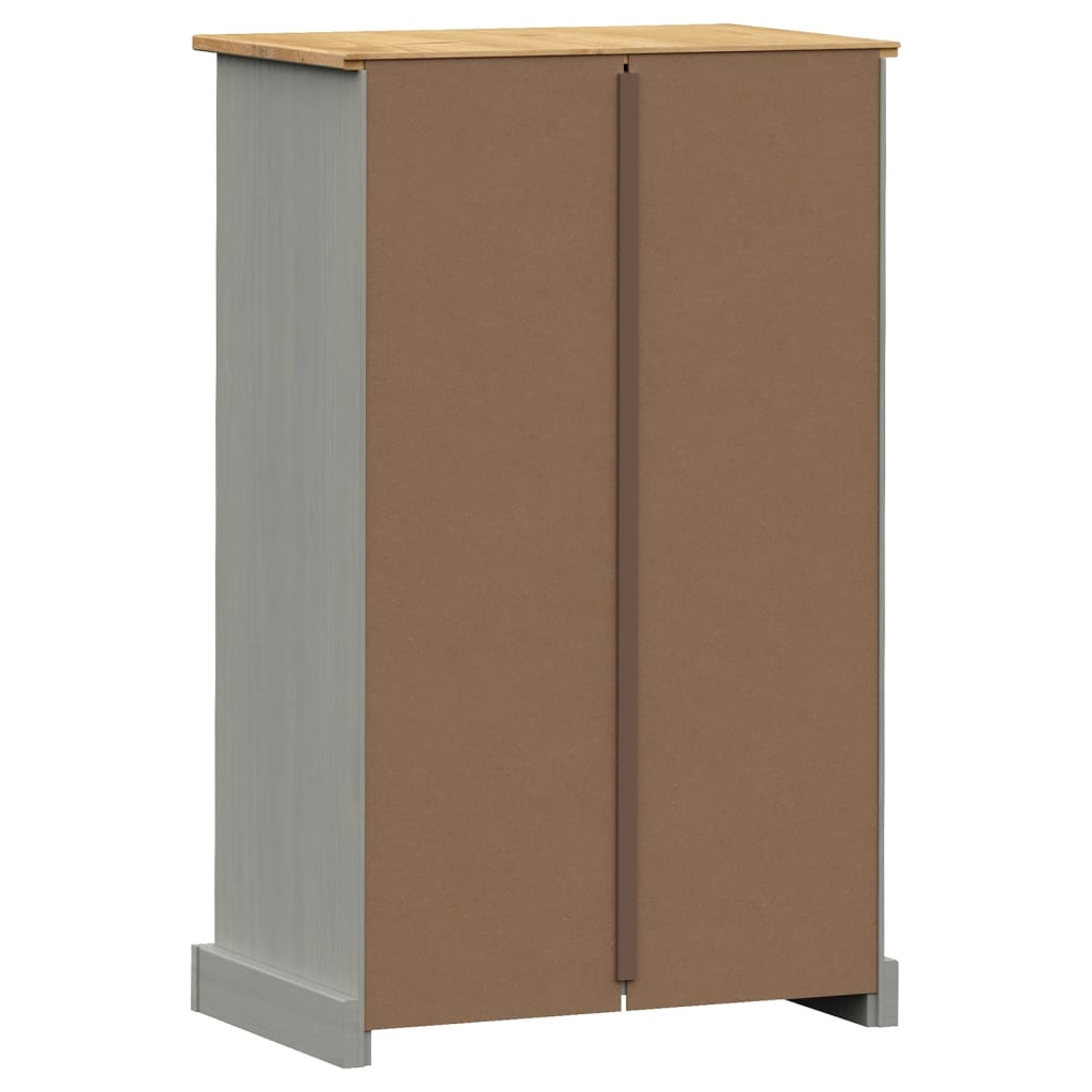 Schuhschrank Vigo 60X35X96 Cm Massivholz Kiefer Grau
