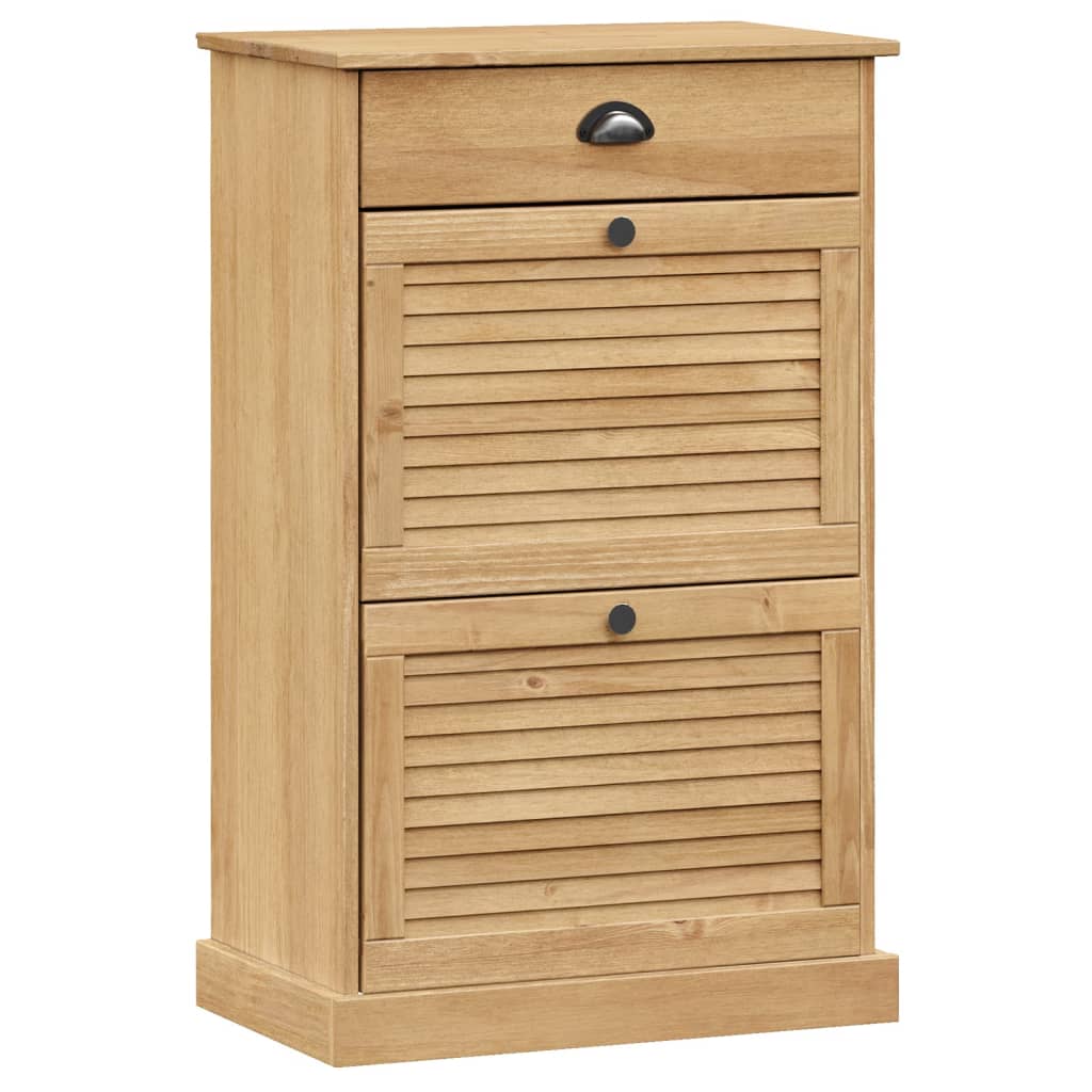 Schuhschrank Vigo 60X35X96 Cm Massivholz Kiefer Braun