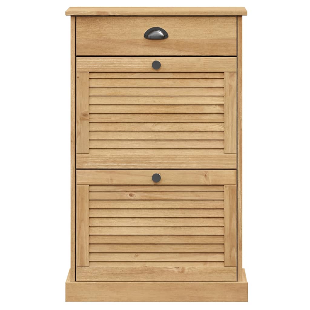 Schuhschrank Vigo 60X35X96 Cm Massivholz Kiefer Braun