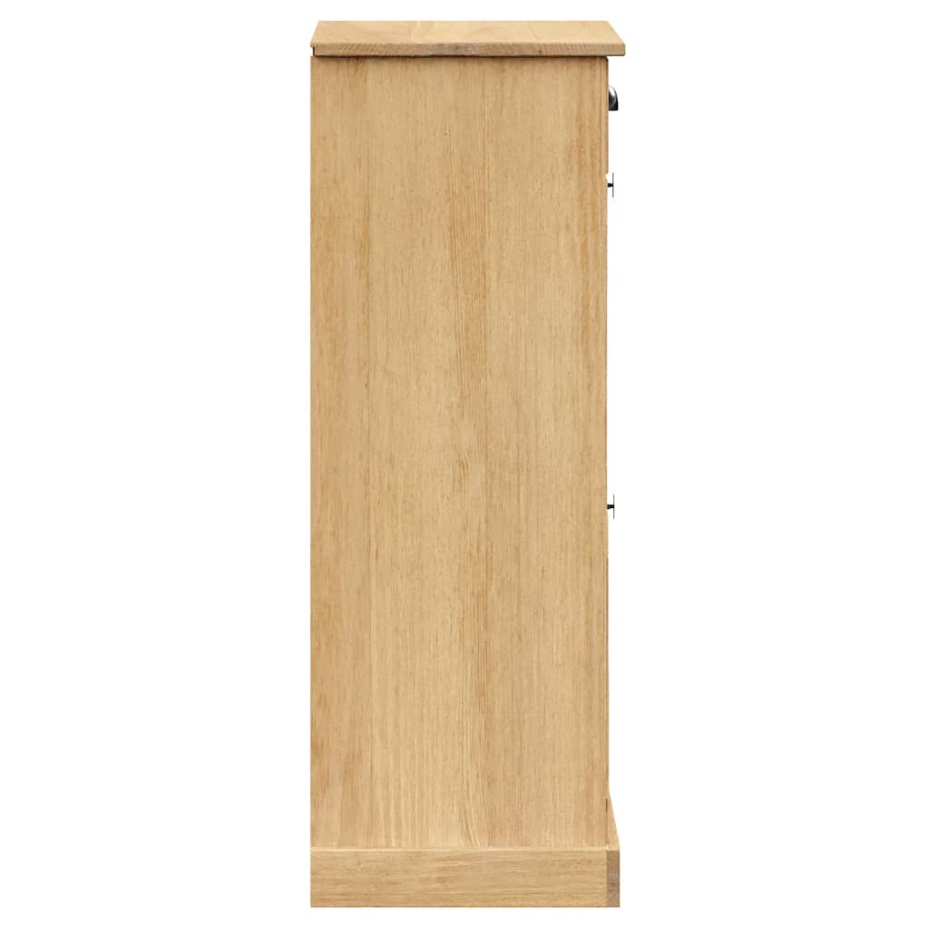 Schuhschrank Vigo 60X35X96 Cm Massivholz Kiefer Braun