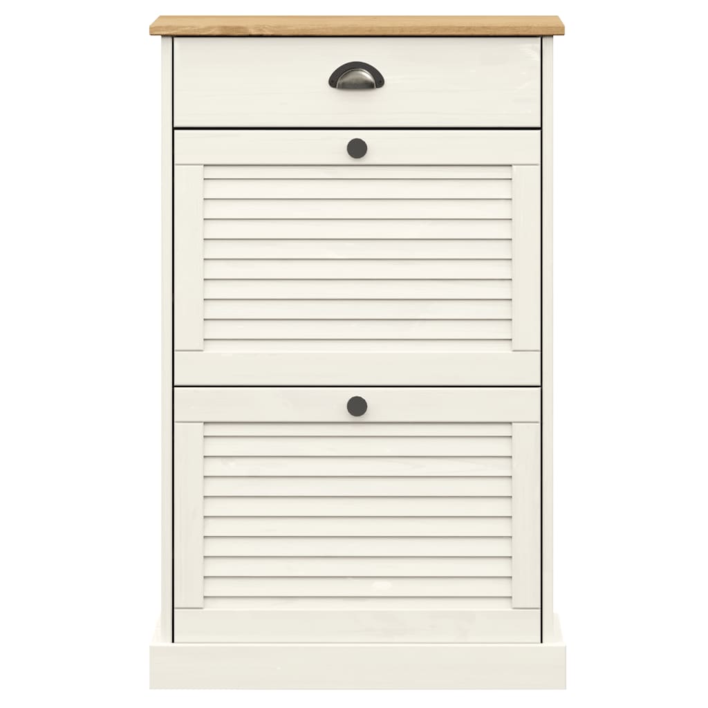 Schuhschrank Vigo 60X35X96 Cm Massivholz Kiefer Weiß
