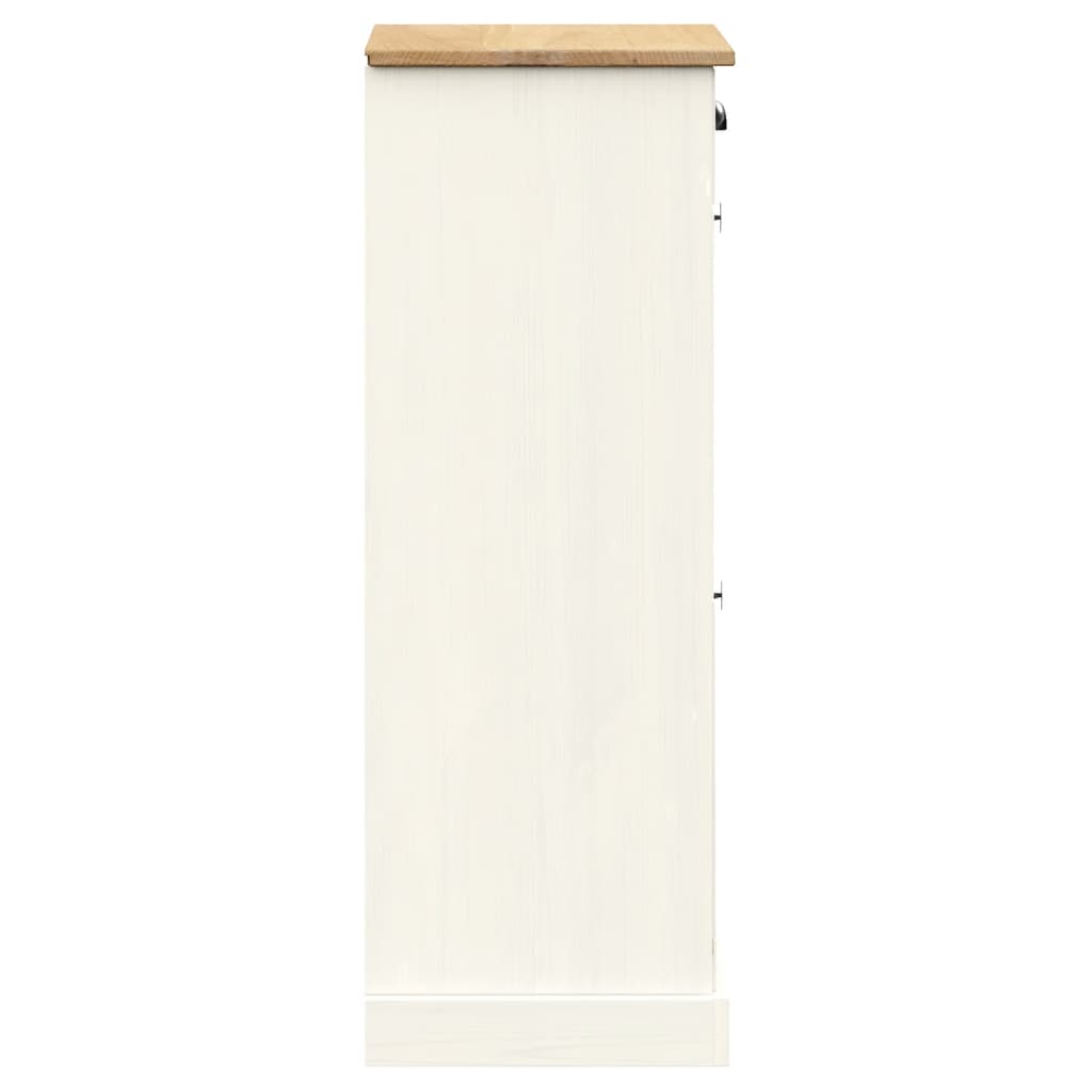 Schuhschrank Vigo 60X35X96 Cm Massivholz Kiefer Weiß