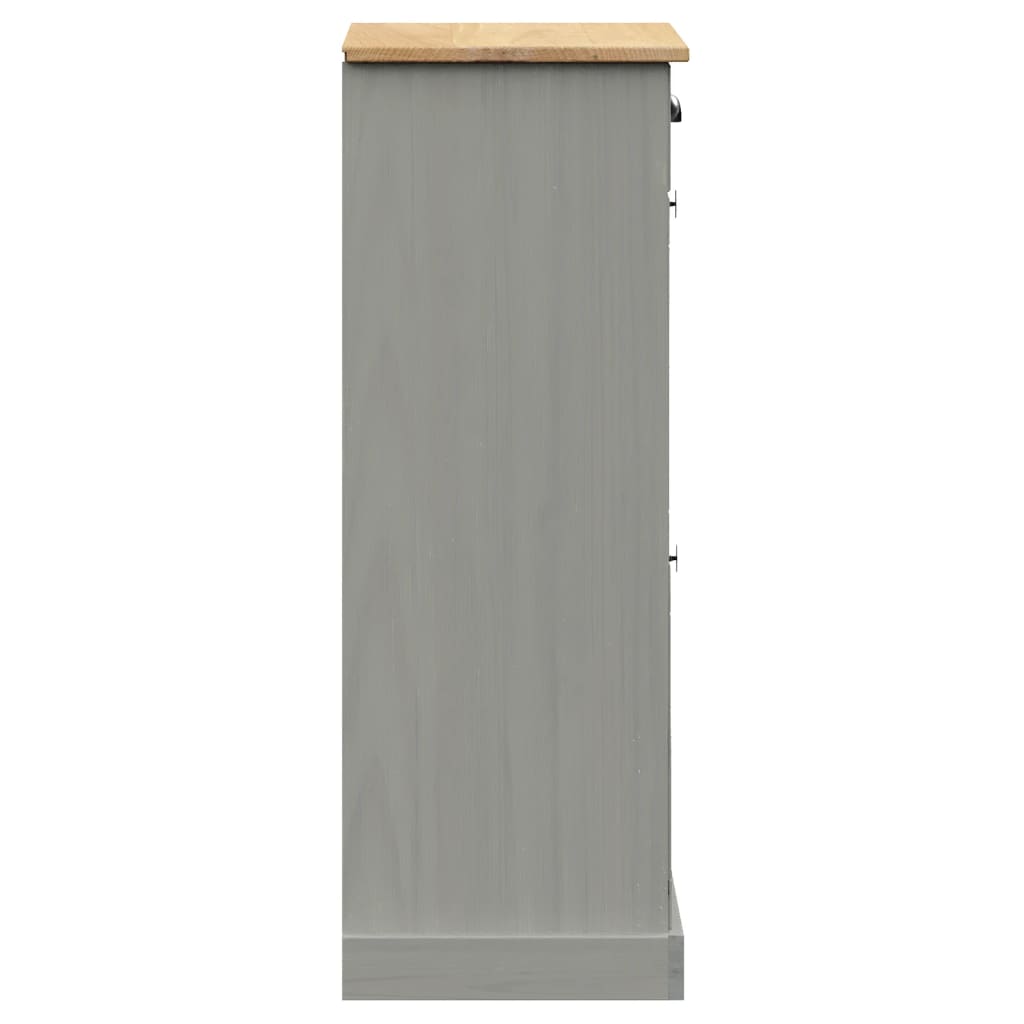 Schuhschrank Vigo 60X35X96 Cm Massivholz Kiefer Grau