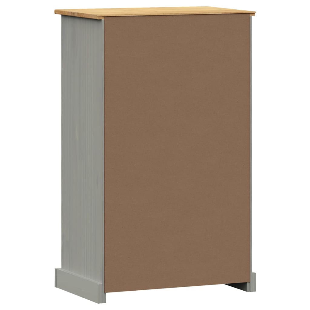 Schuhschrank Vigo 60X35X96 Cm Massivholz Kiefer Grau