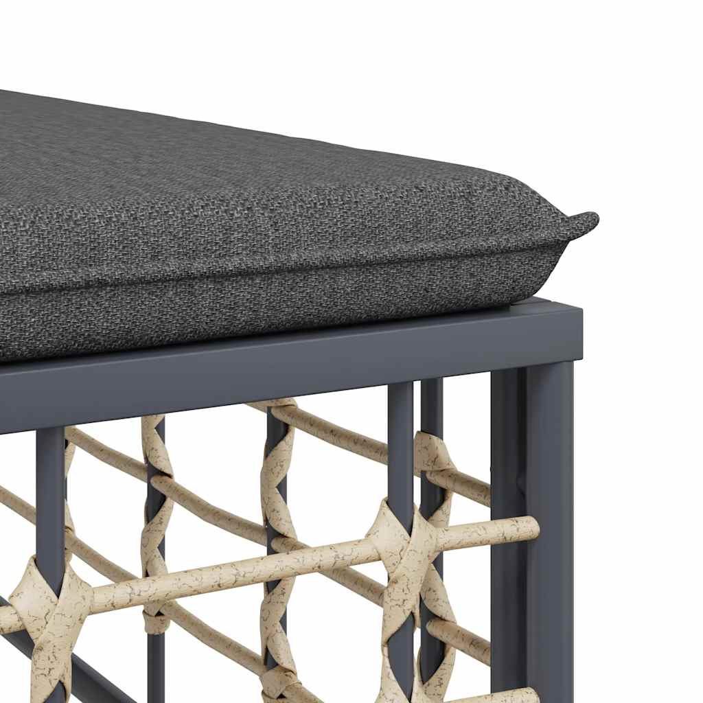 5-Tlg. Garten-Lounge-Set Mit Kissen Anthrazit Poly Rattan