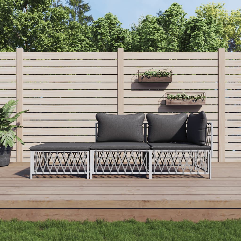 5-Tlg. Garten-Lounge-Set Mit Kissen Stahl