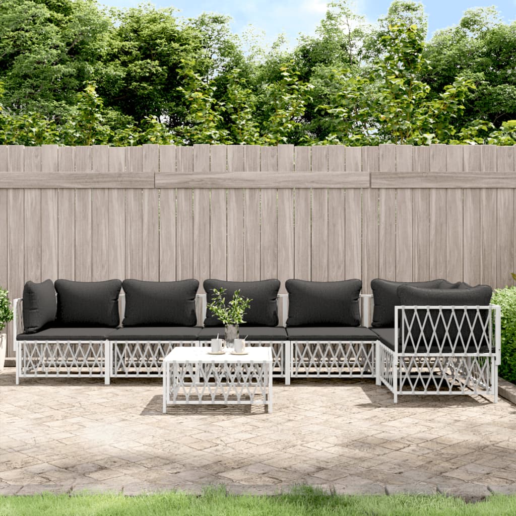 5-Tlg. Garten-Lounge-Set Mit Kissen Stahl