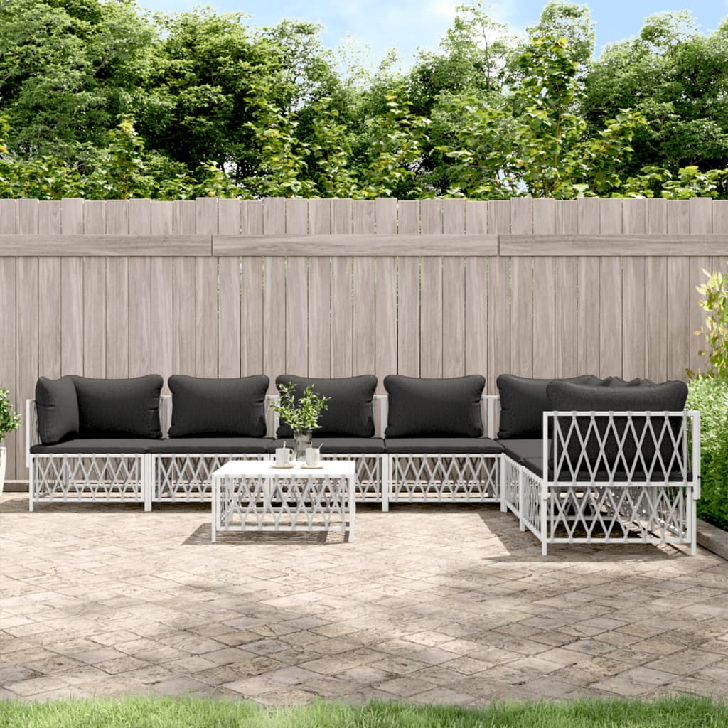 5-Tlg. Garten-Lounge-Set Mit Kissen Stahl