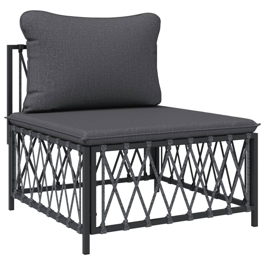 6-Tlg. Garten-Lounge-Set Mit Kissen Stahl