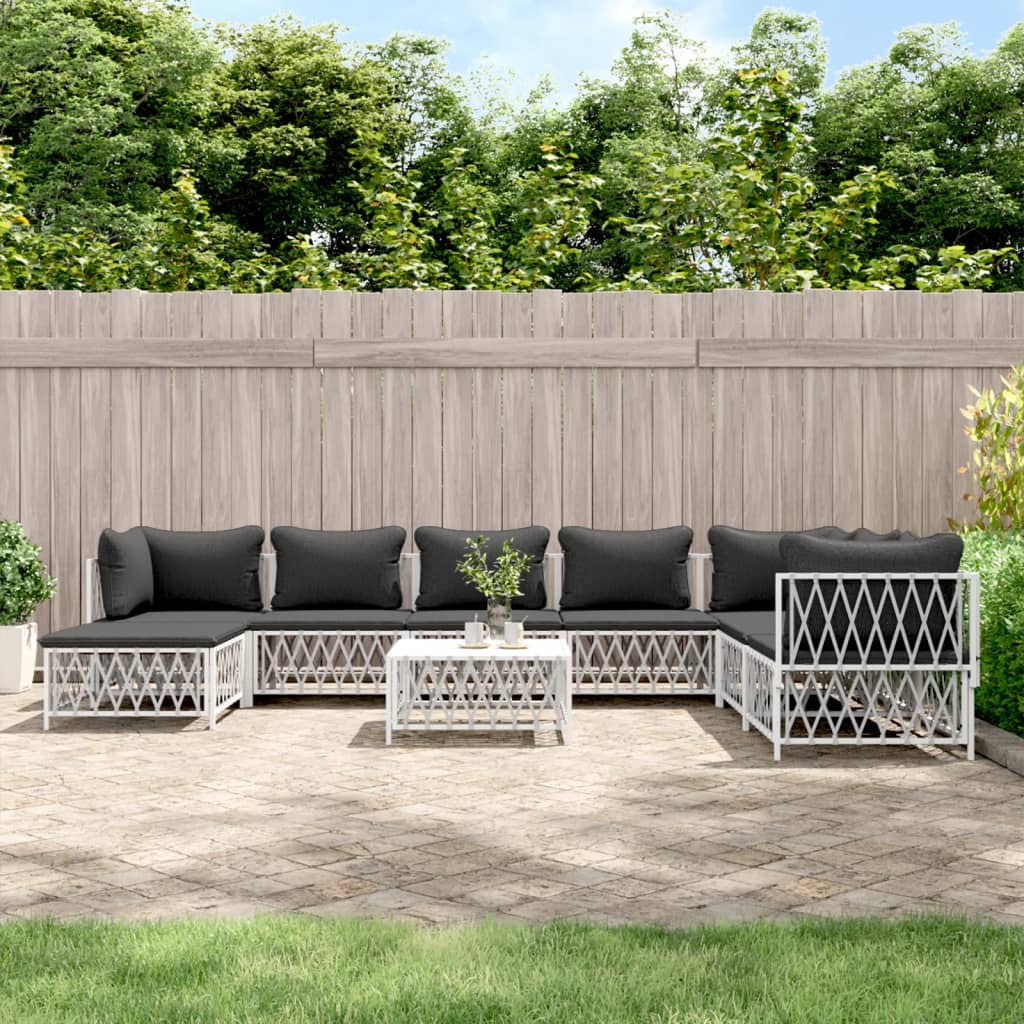 6-Tlg. Garten-Lounge-Set Mit Kissen Stahl